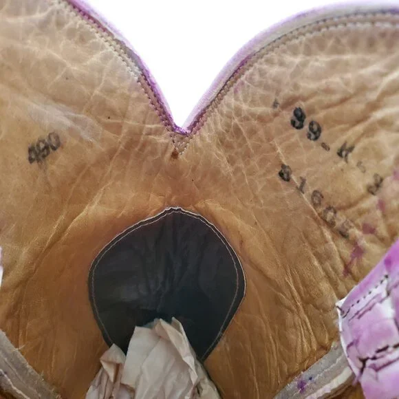 Tony Lama 10 painted pink purple blue western cowboy boots barbie cowgirl rodeo - Picture 11 of 13